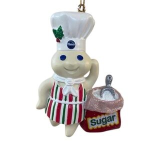 Vintage Danbury Mint Pillsbury Doughboy Glitter Holiday Christmas Ornament